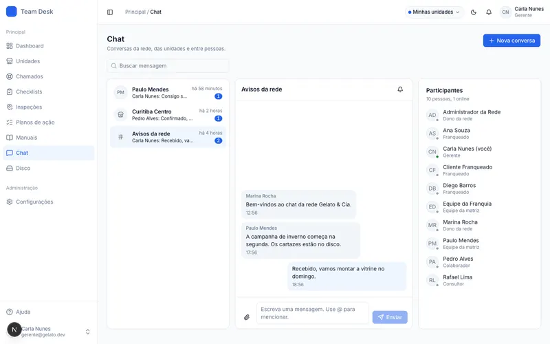 Chat da rede